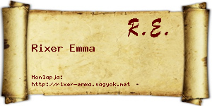 Rixer Emma névjegykártya